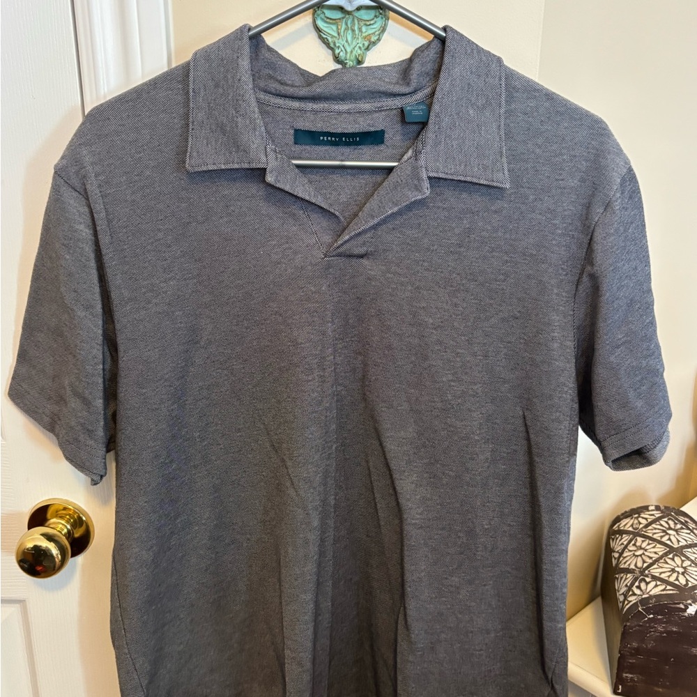 Perry Ellis Heather Gray Men's Polo Shirt